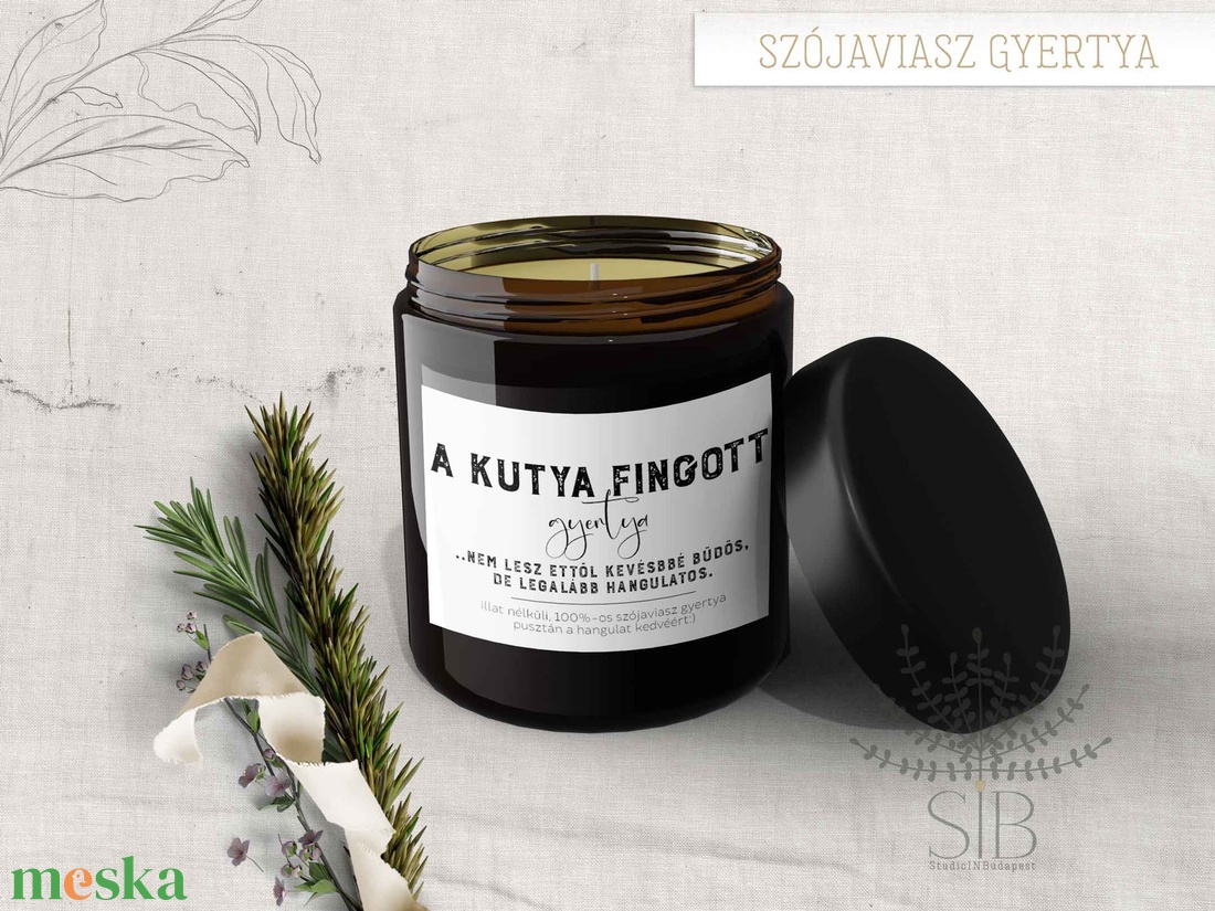 Vicces feliratos szójaviasz gyertya kutyásoknak, illatmentes, 100% natúr szójaviasz - otthon & életmód - gyertya, illat, aroma - gyertya - Meska.hu