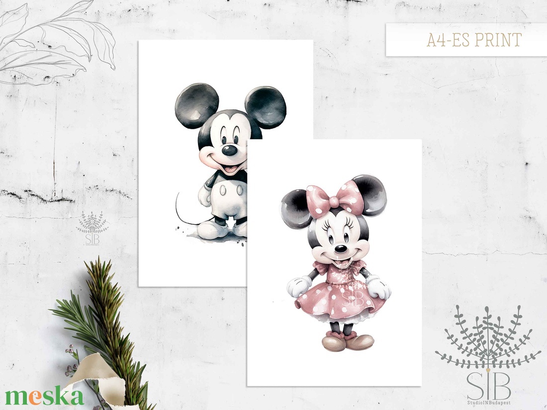 Mickey és Minnie vízfesték Falikép gyerekszobába - otthon & életmód - babaszoba, gyerekszoba - babaszoba kép - Meska.hu Mickey és Minnie vízfesték Falikép gyerekszobába - otthon & életmód - babaszoba, gyerekszoba - babaszoba kép - Meska.hu