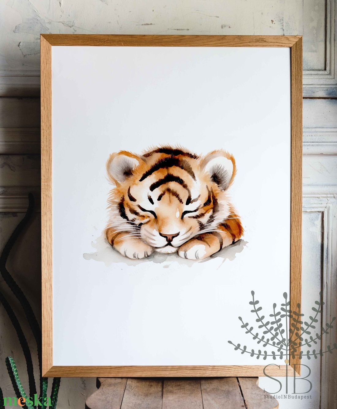 Tigris kölyök grafikás állatos gyermekszobai falikép - otthon & lakás - babaszoba, gyerekszoba - babaszoba kép - Meska.hu
