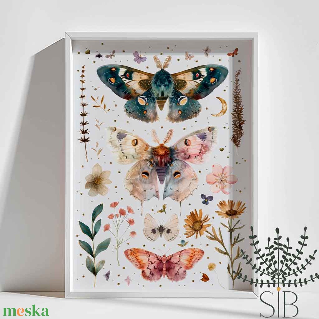 Pillangós, színes vízfesték hatású print - otthon & lakás - dekoráció - kép & falikép - poszter - Meska.hu