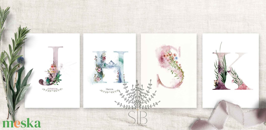 Monogram betű vízfesték illusztrált falikép print - otthon & életmód - babaszoba, gyerekszoba - babaszoba kép - Meska.hu Monogram betű vízfesték illusztrált falikép print - otthon & életmód - babaszoba, gyerekszoba - babaszoba kép - Meska.hu