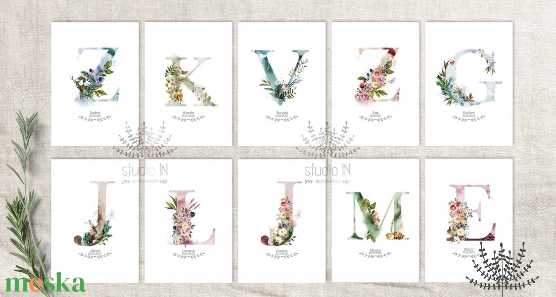 Monogram betű vízfesték illusztrált falikép print - otthon & életmód - babaszoba, gyerekszoba - babaszoba kép - Meska.hu Monogram betű vízfesték illusztrált falikép print - otthon & életmód - babaszoba, gyerekszoba - babaszoba kép - Meska.hu