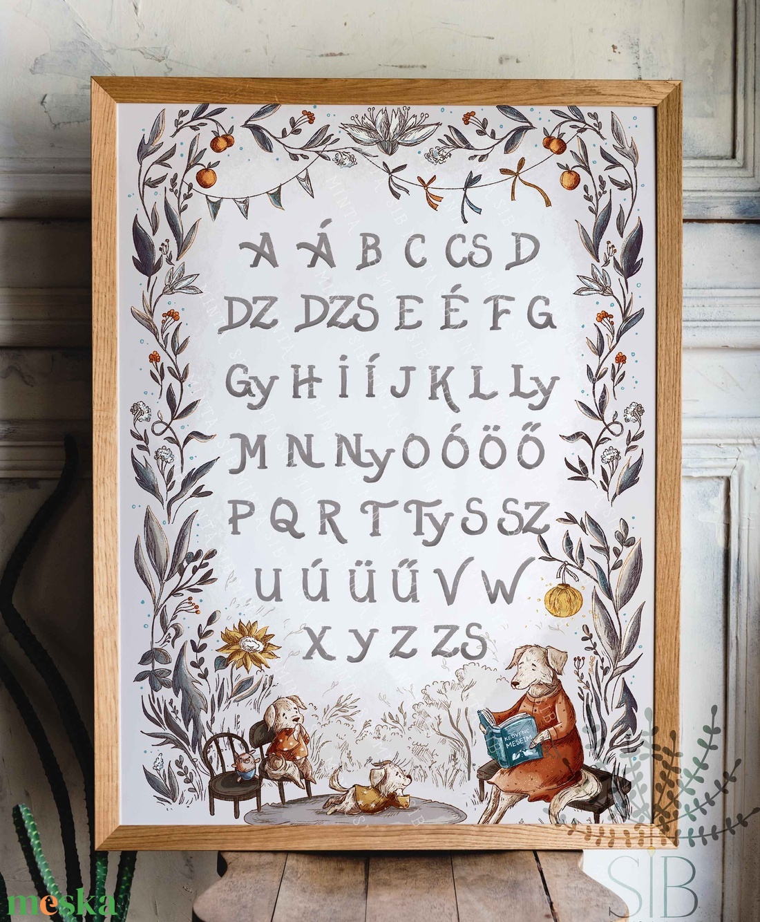 ABC poszter gyerekszobába, iskolára hangoló illusztrált ABC kép - otthon & életmód - babaszoba, gyerekszoba - babaszoba kép - Meska.hu
