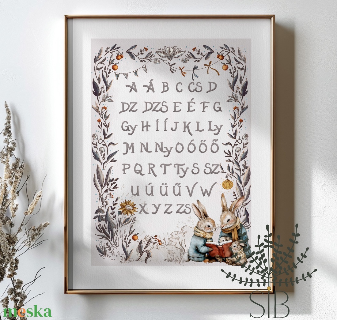 ABC poszter gyerekszobába, iskolára hangoló illusztrált ABC kép - otthon & életmód - babaszoba, gyerekszoba - babaszoba kép - Meska.hu