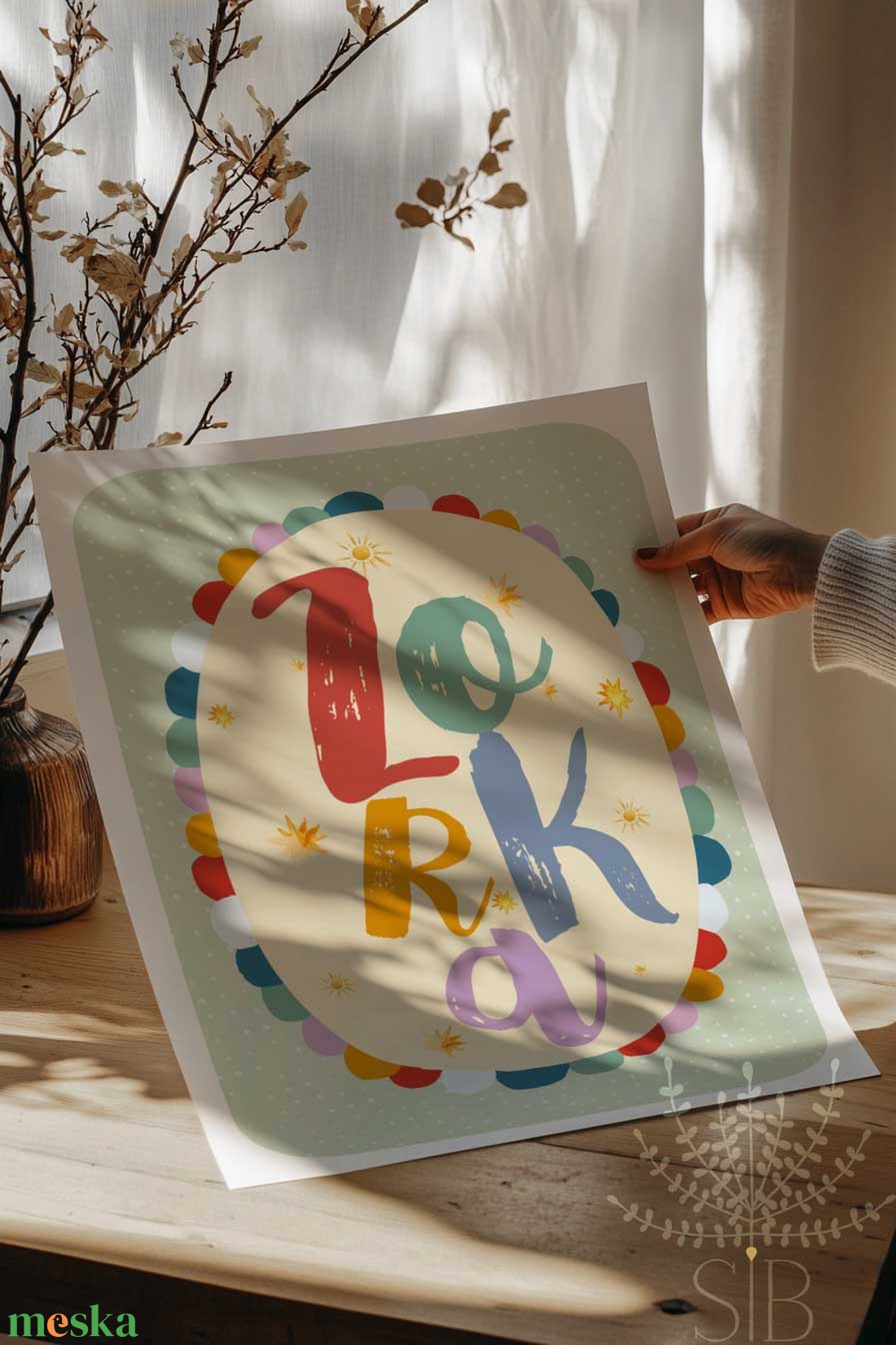 Névre szóló, személyre szabott színes, vidám gyermekszobai falikép - baba - mama - babaszoba-dekoráció - babaszoba kép - Meska.hu