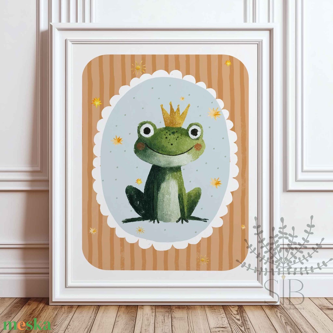 Béka, modern boho stílusú falikép gyerekszobába - baba - mama - babaszoba-dekoráció - babaszoba kép - Meska.hu