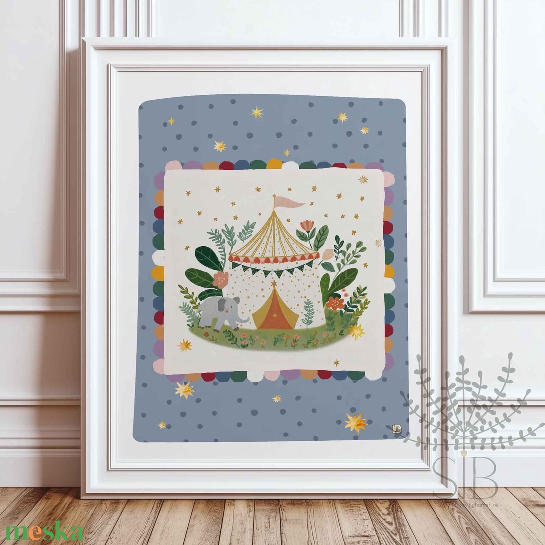 Cirkuszi sátor, Modern, színes boho stílusú gyerekszobai falikép - baba - mama - babaszoba-dekoráció - babaszoba kép - Meska.hu