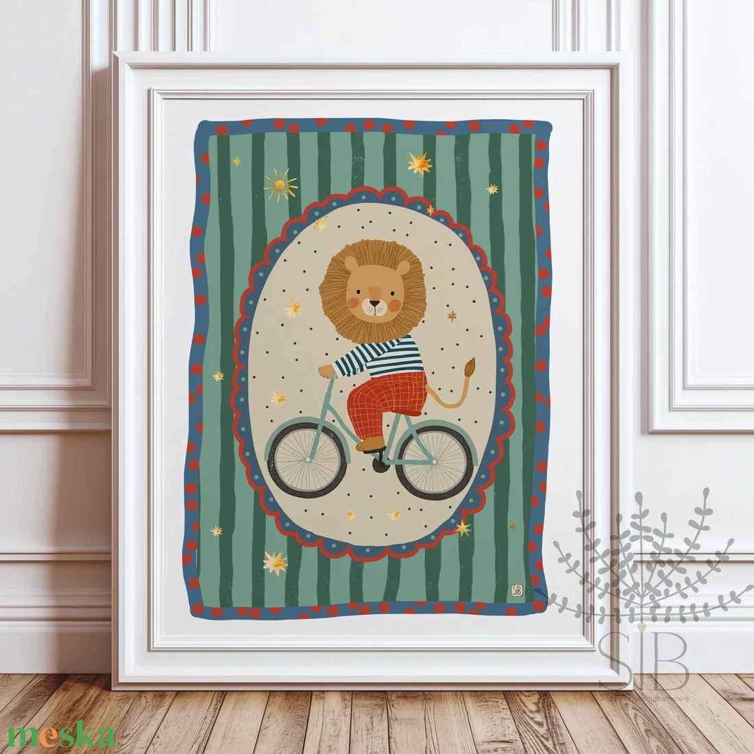 Oroszlán, modern, színes boho stílusú falikép grafika - baba - mama - babaszoba-dekoráció - babaszoba kép - Meska.hu