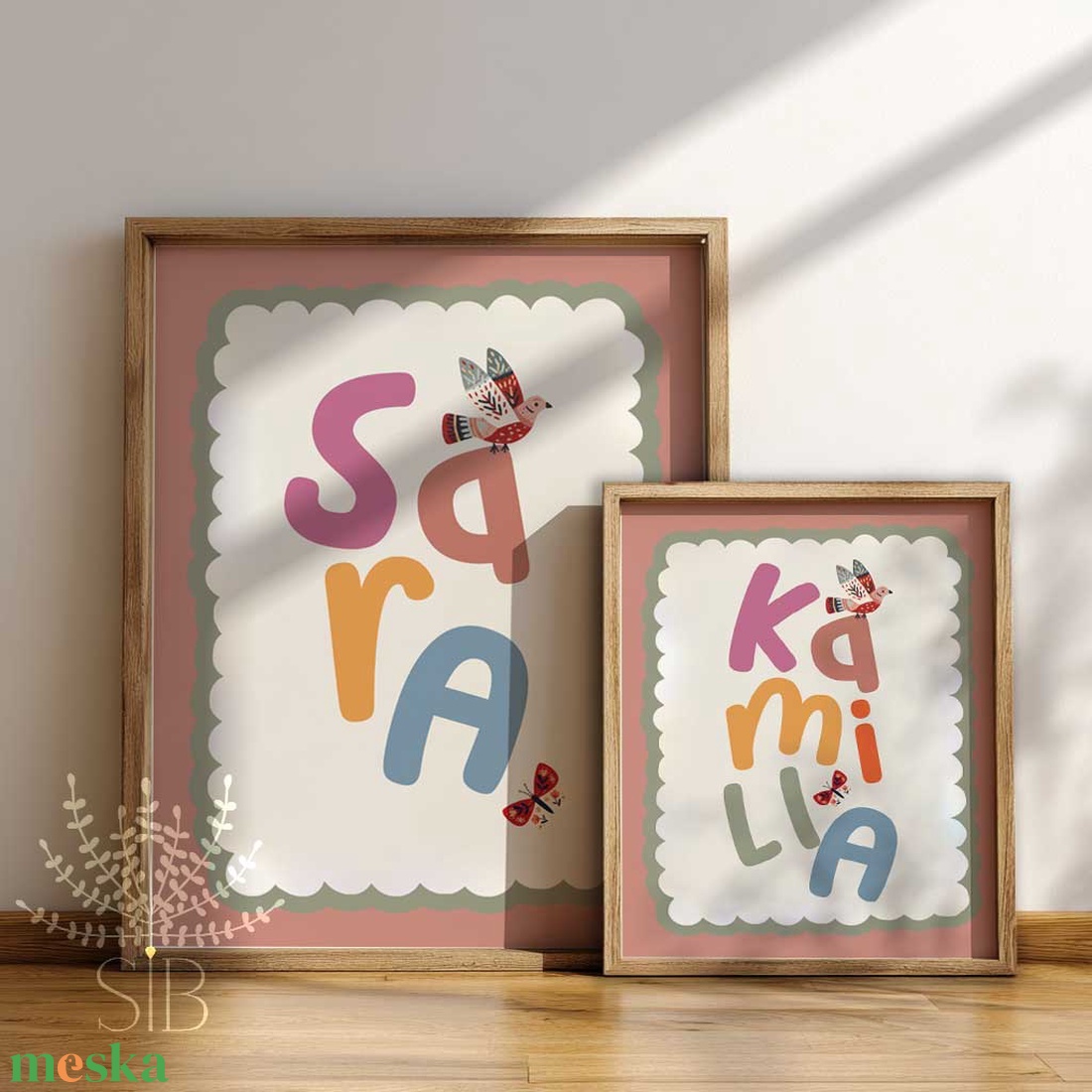 Névre szóló, személyre szabott színes, vidám gyermekszobai falikép - baba - mama - babaszoba-dekoráció - babaposzter - Meska.hu