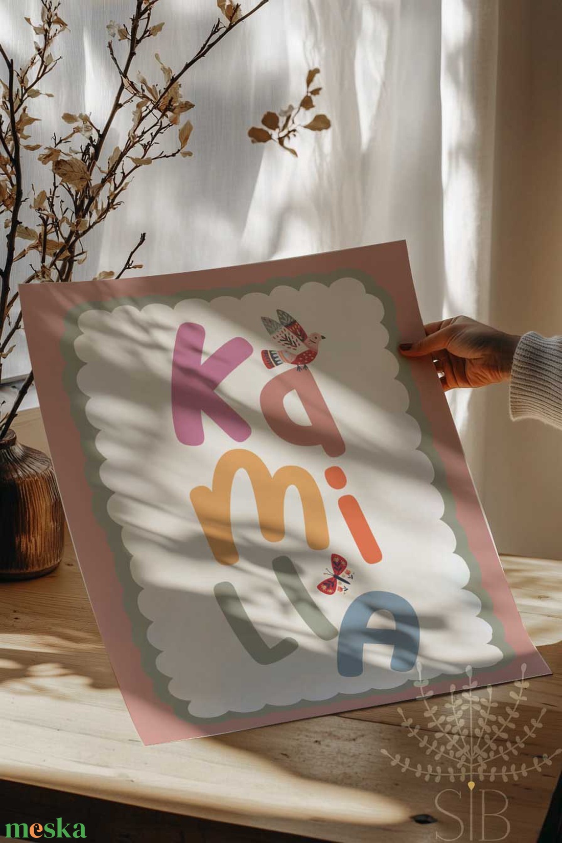 Névre szóló, személyre szabott színes, vidám gyermekszobai falikép - baba - mama - babaszoba-dekoráció - babaposzter - Meska.hu