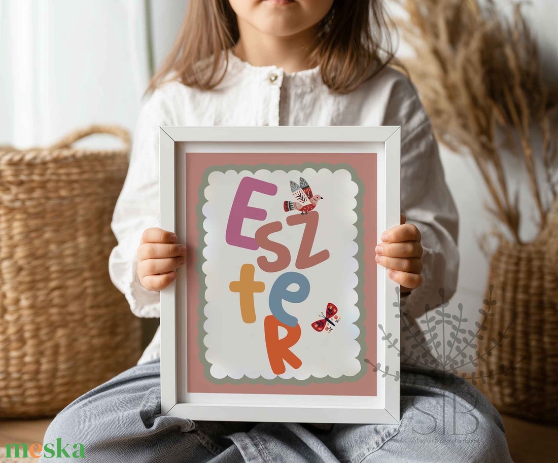 Névre szóló, személyre szabott színes, vidám gyermekszobai falikép - baba - mama - babaszoba-dekoráció - babaposzter - Meska.hu