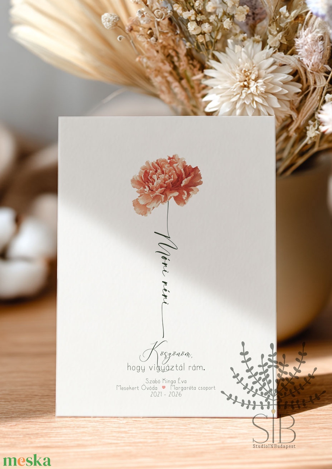 Köszönőajándék óvó néniknek, dadusoknak, szegfű mintás ovis ballagási búcsúajándék, ajándékkísérő - otthon & életmód - papír, írószer - ajándékozás kellékei - képeslap, üdvözlőlap - Meska.hu