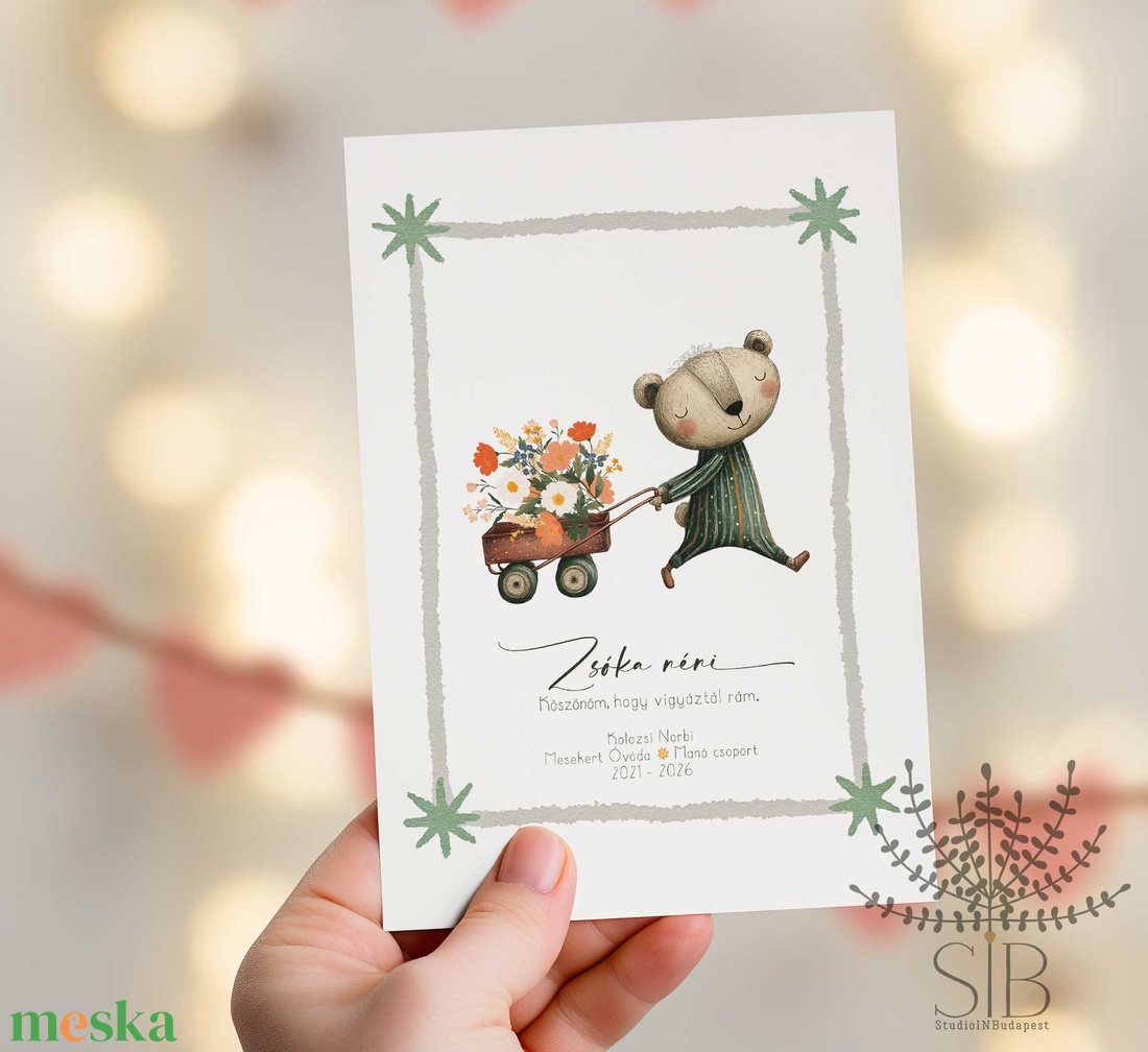 Köszönőajándék óvó néniknek, dadusoknak, ovis ballagási búcsúajándék, ajándékkísérő - otthon & életmód - papír, írószer - ajándékozás kellékei - képeslap, üdvözlőlap - Meska.hu