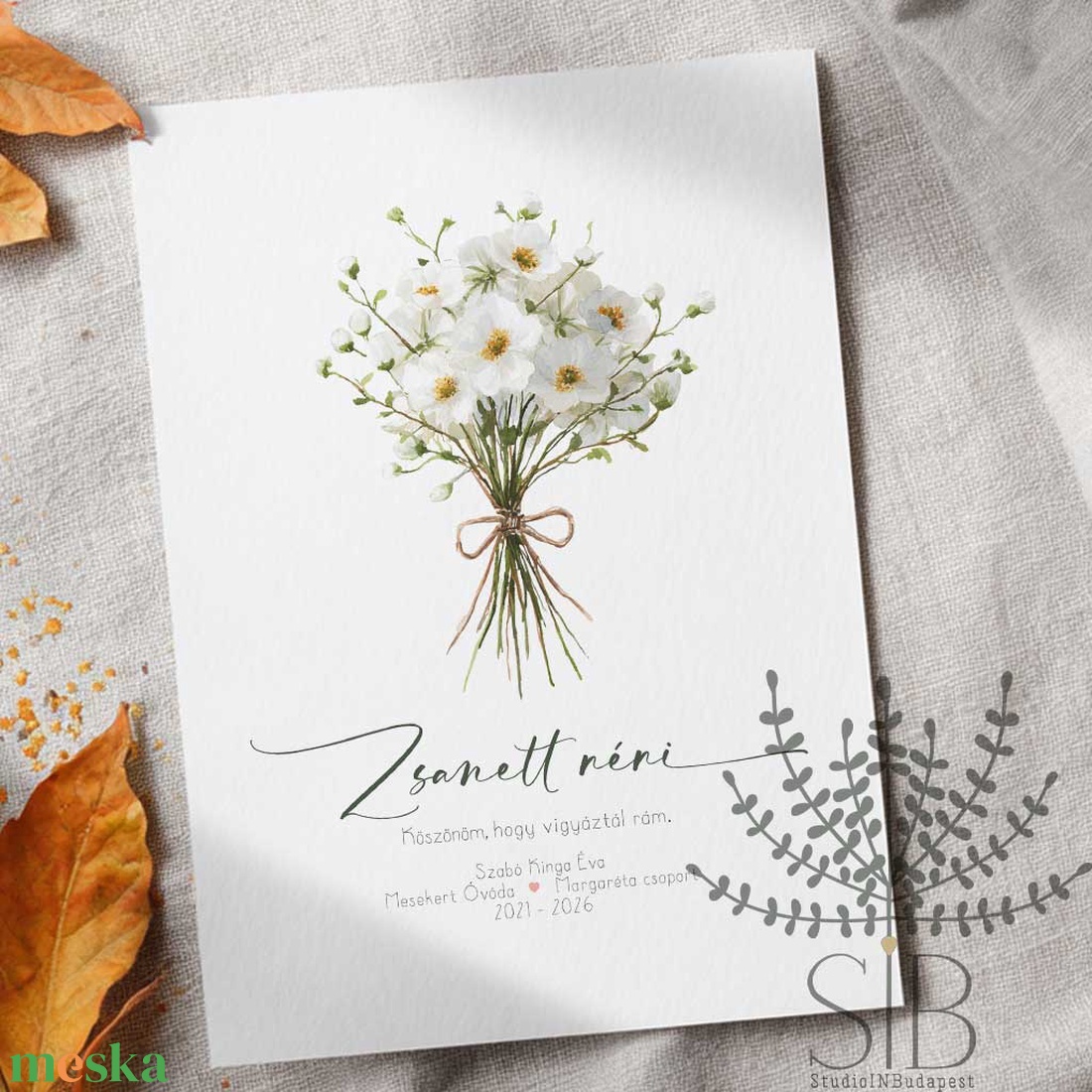 Köszönőajándék óvó néniknek, dadusoknak, virágcsokor mintás ovis ballagási búcsúajándék, ajándékkísérő - otthon & életmód - papír, írószer - ajándékozás kellékei - képeslap, üdvözlőlap - Meska.hu