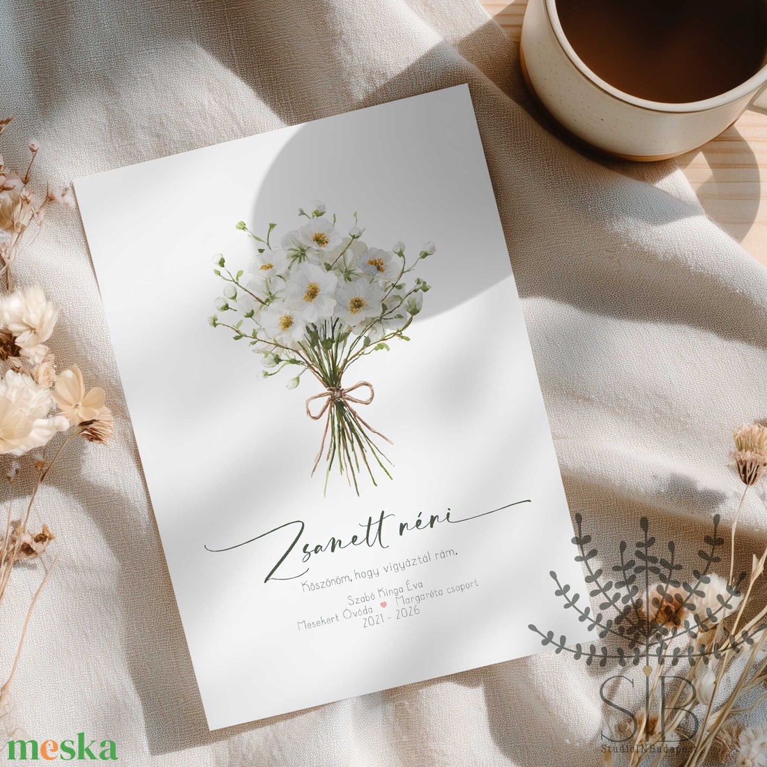 Köszönőajándék óvó néniknek, dadusoknak, virágcsokor mintás ovis ballagási búcsúajándék, ajándékkísérő - otthon & életmód - papír, írószer - ajándékozás kellékei - képeslap, üdvözlőlap - Meska.hu