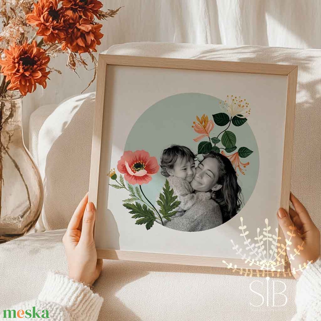 Névre szóló egyedi fotó kollázs hónapvirág ajándék - művészet - kollázs - Meska.hu