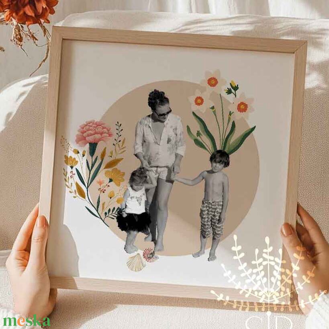 Névre szóló egyedi fotó kollázs hónapvirág ajándék - művészet - kollázs - Meska.hu