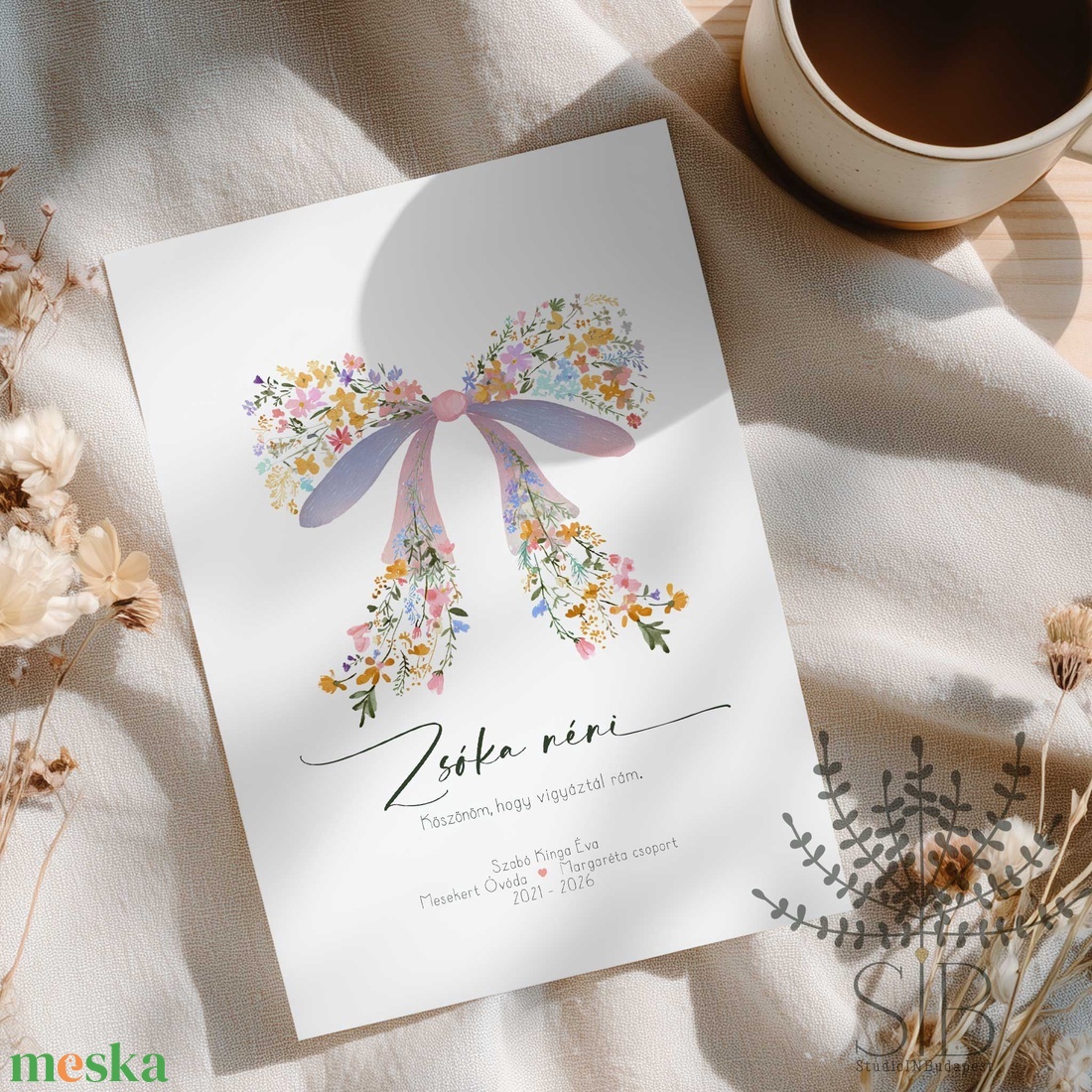 Köszönő képeslap tanároknak, óvódai ballagási képeslap ovónőknek, dadusoknak - otthon & életmód - papír, írószer - ajándékozás kellékei - képeslap, üdvözlőlap - Meska.hu