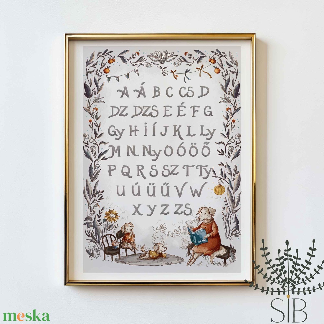 ABC poszter gyerekszobába, iskolára hangoló illusztrált ABC kép - baba - mama - babaszoba dekoráció - babaszoba kép - Meska.hu