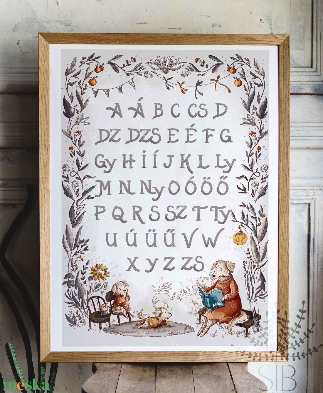 ABC poszter gyerekszobába, iskolára hangoló illusztrált ABC kép - baba - mama - babaszoba dekoráció - babaszoba kép - Meska.hu