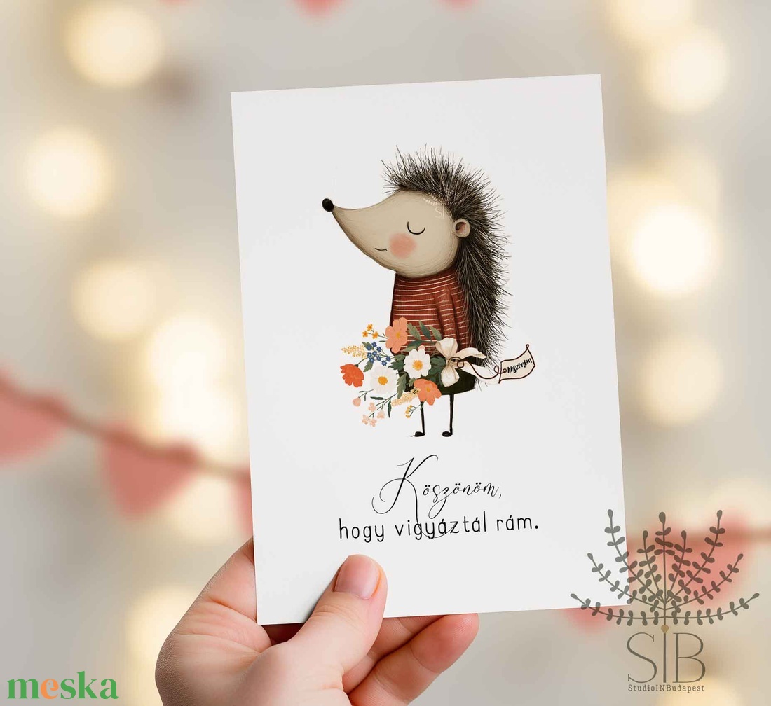 Köszönő kártya, ballagási évzáró köszönöm képeslap, sün - otthon & életmód - papír, írószer - ajándékozás kellékei - képeslap, üdvözlőlap - Meska.hu