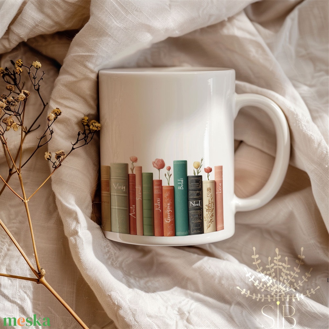 Ballagási könyv grafikás ajándék bögre pedagógusoknak, névre szóló mesekönyves virágos óvodai köszönő ajándék bögre - otthon & életmód - konyhafelszerelés, tálalás - tálalás - bögre & csésze - Meska.hu