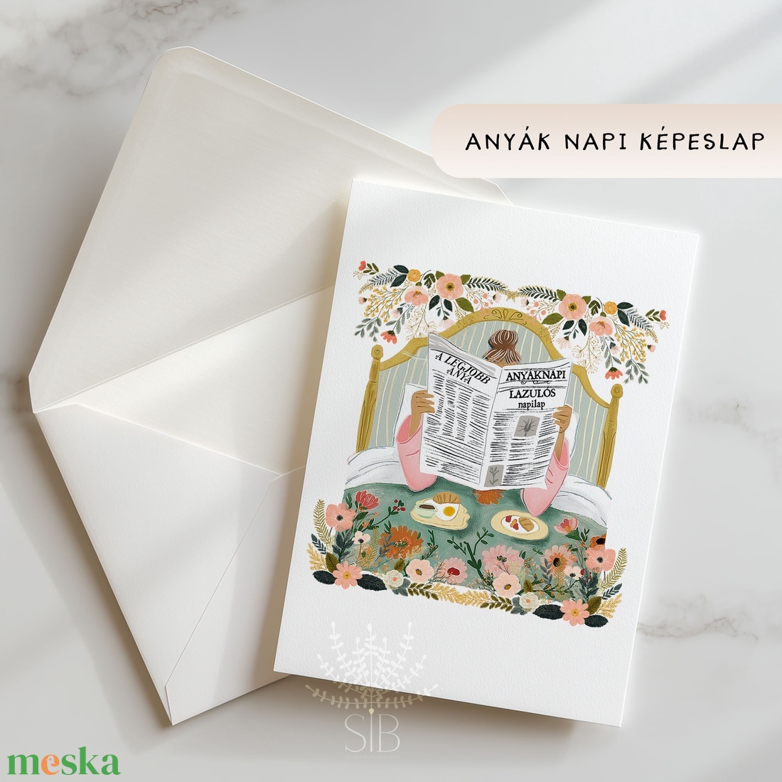 Anyák napi képeslap, Legjobb anya üdvözlőlap - otthon & életmód - papír, írószer - ajándékozás kellékei - képeslap, üdvözlőlap - Meska.hu