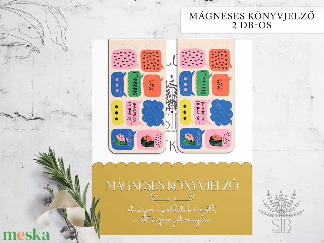 Mágneses könyvjelző, 2 db-os színes, feliratos napló jelölő - könyv & zene - könyvjelző - Meska.hu