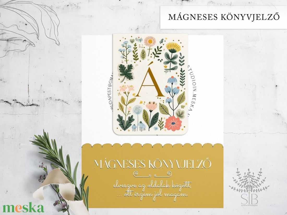 Mágneses könyvjelző, kezdőbetűs határidőnapló jelölő, monogram ajándék - könyv & zene - könyvjelző - Meska.hu