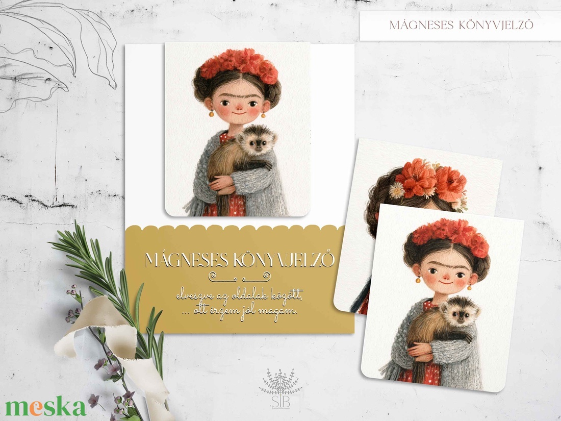 Mágneses könyvjelző, Frida határidőnapló jelölő - könyv & zene - könyvjelző - Meska.hu