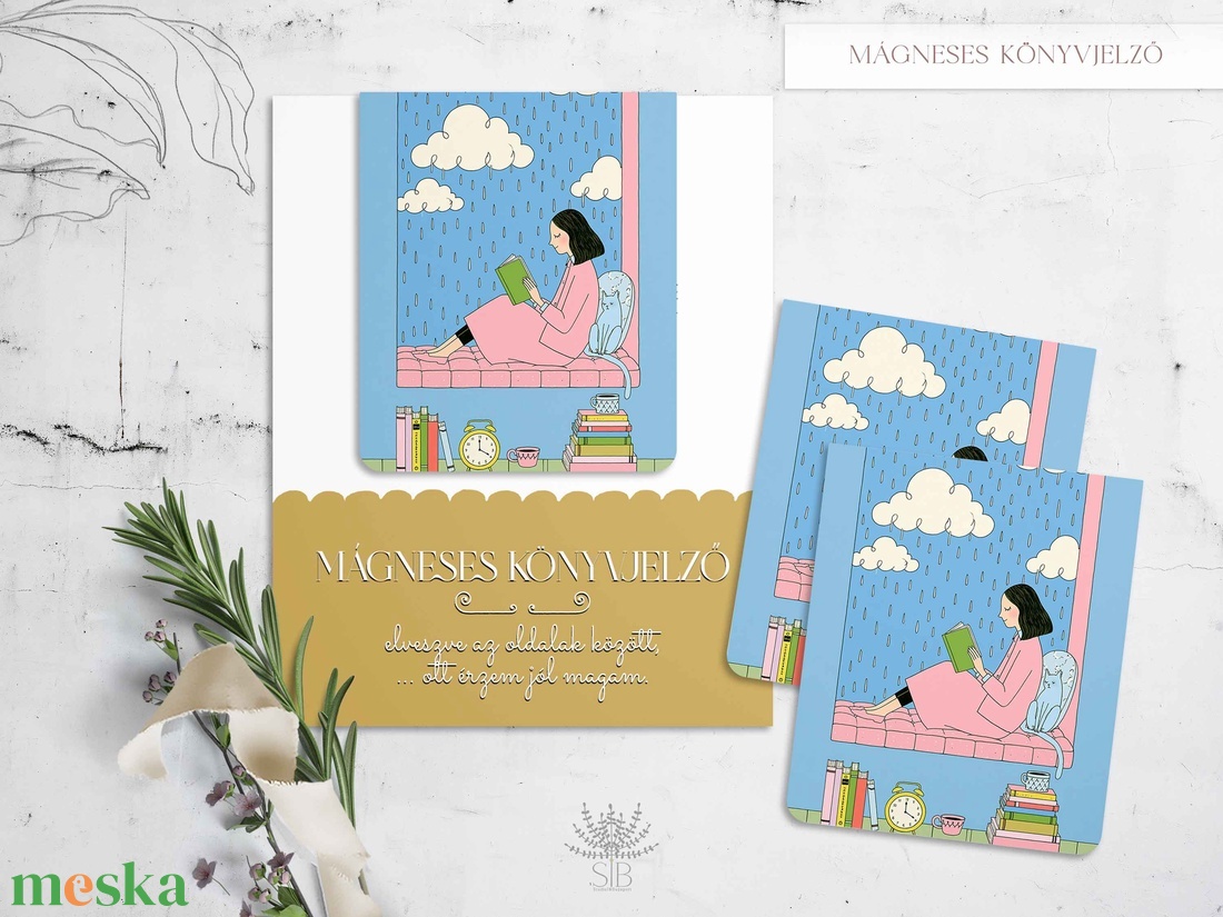 Mágneses könyvjelző, cozy vonalrajzos határidőnapló jelölő - könyv & zene - könyvjelző - Meska.hu