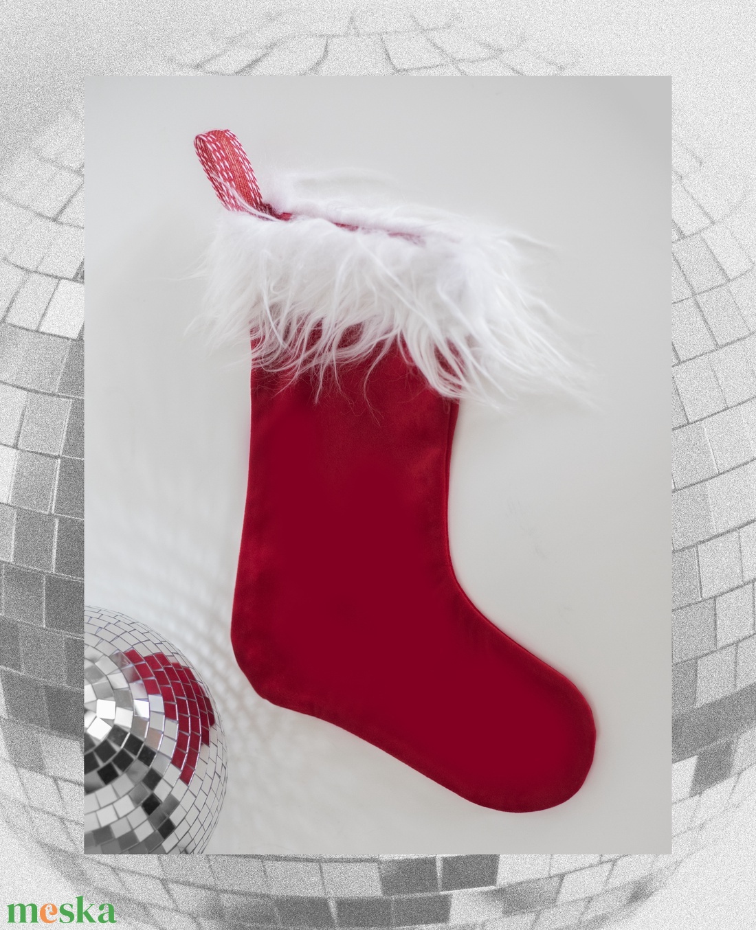 Klasszikus karácsonyi zokni - karácsony - mikulás - mikulás csizma és zokni - Meska.hu