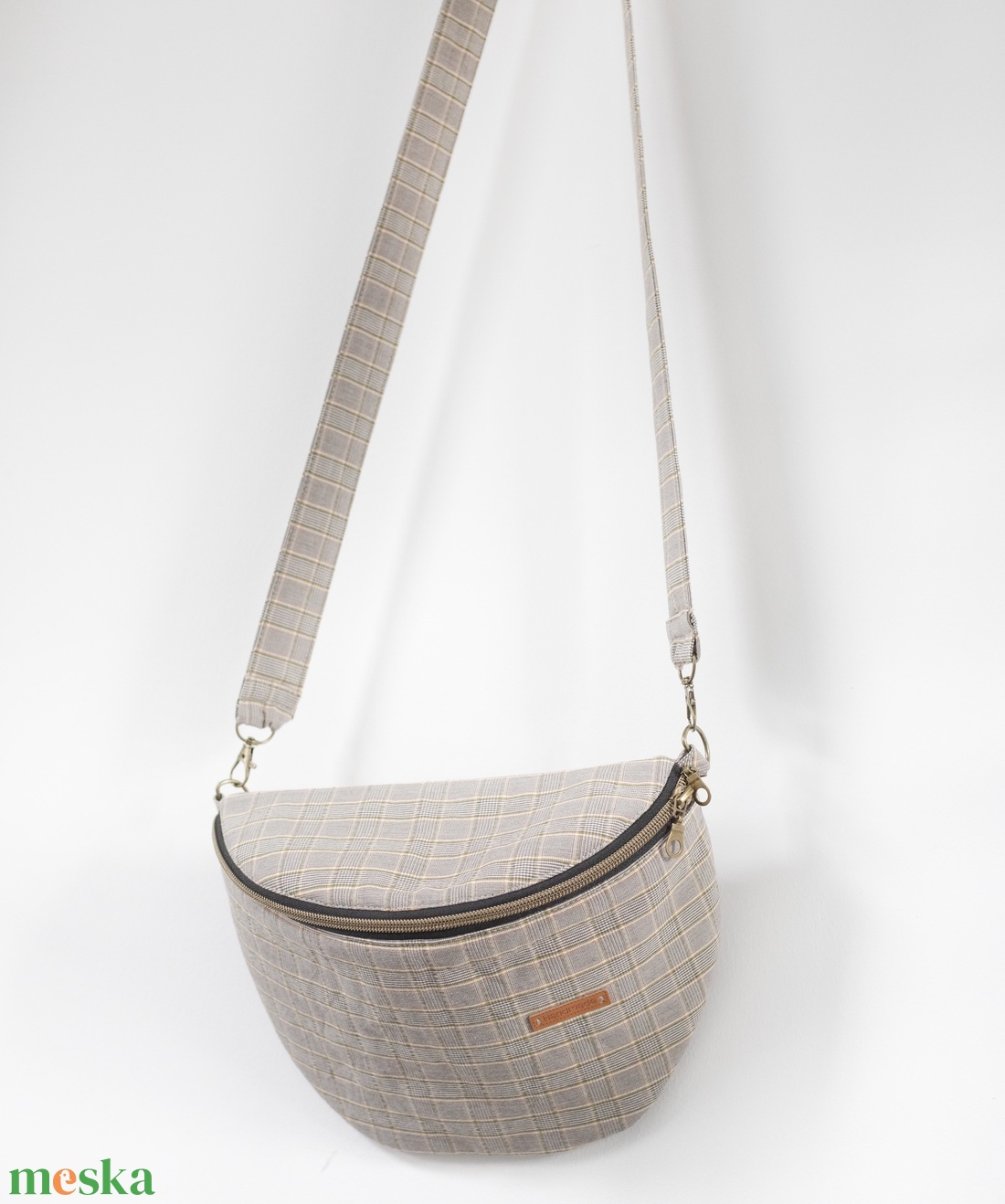 Őszi hangulatú, kocka mintás testtáska - táska & tok - kézitáska & válltáska - válltáska - Meska.hu