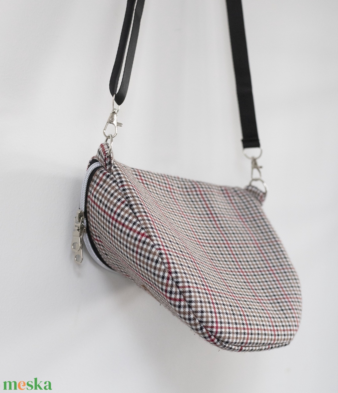 Őszi hangulatú, kocka mintás testtáska - táska & tok - variálható táska - Meska.hu
