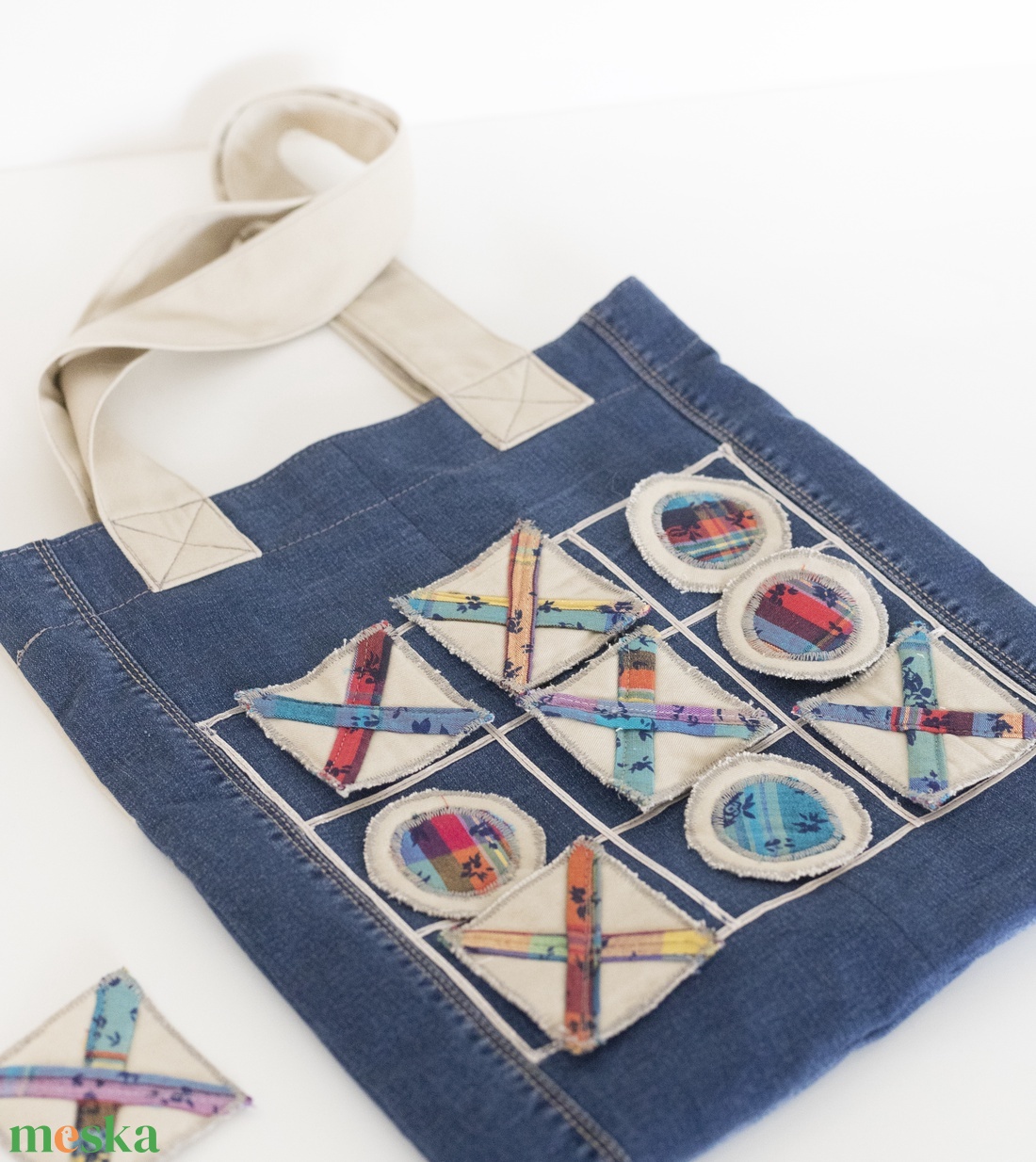 Farmerből készült táska, játékos kedvű gazdáját keresi - táska & tok - variálható táska - Meska.hu