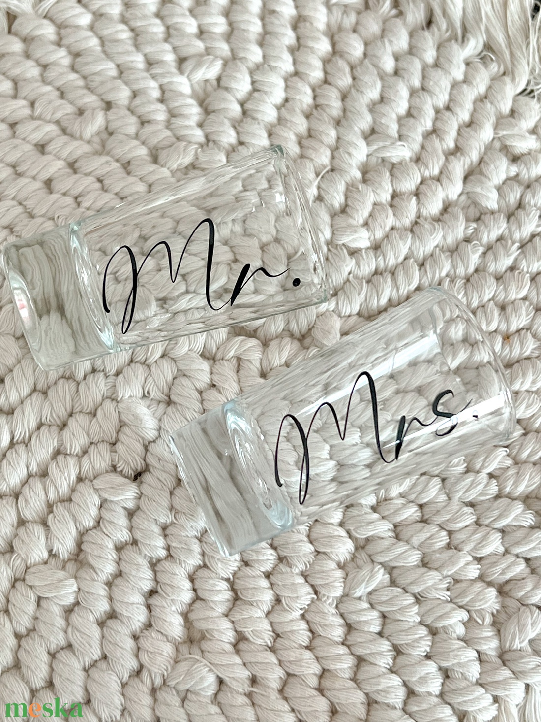 Mr and Mrs. feles pohár szett esküvőre - esküvő - kiegészítők - nyakkendő - Meska.hu