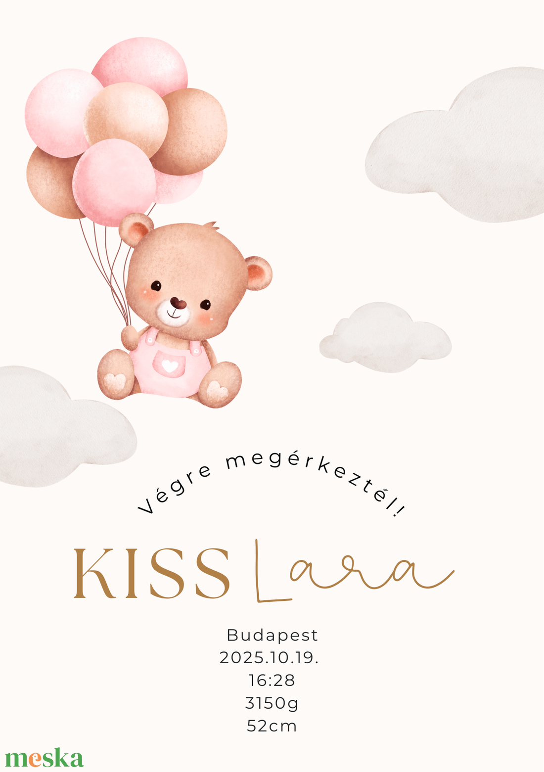 Babaszoba születési emlékőrző kép - macis - otthon & életmód - babaszoba, gyerekszoba - babaszoba dekoráció - Meska.hu