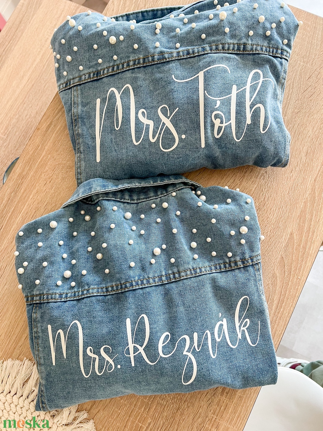 Esküvői farmerkabát menyasszonyoknak � egyedi felirattal - esküvő - ruha - menyasszonyi ruha - Meska.hu