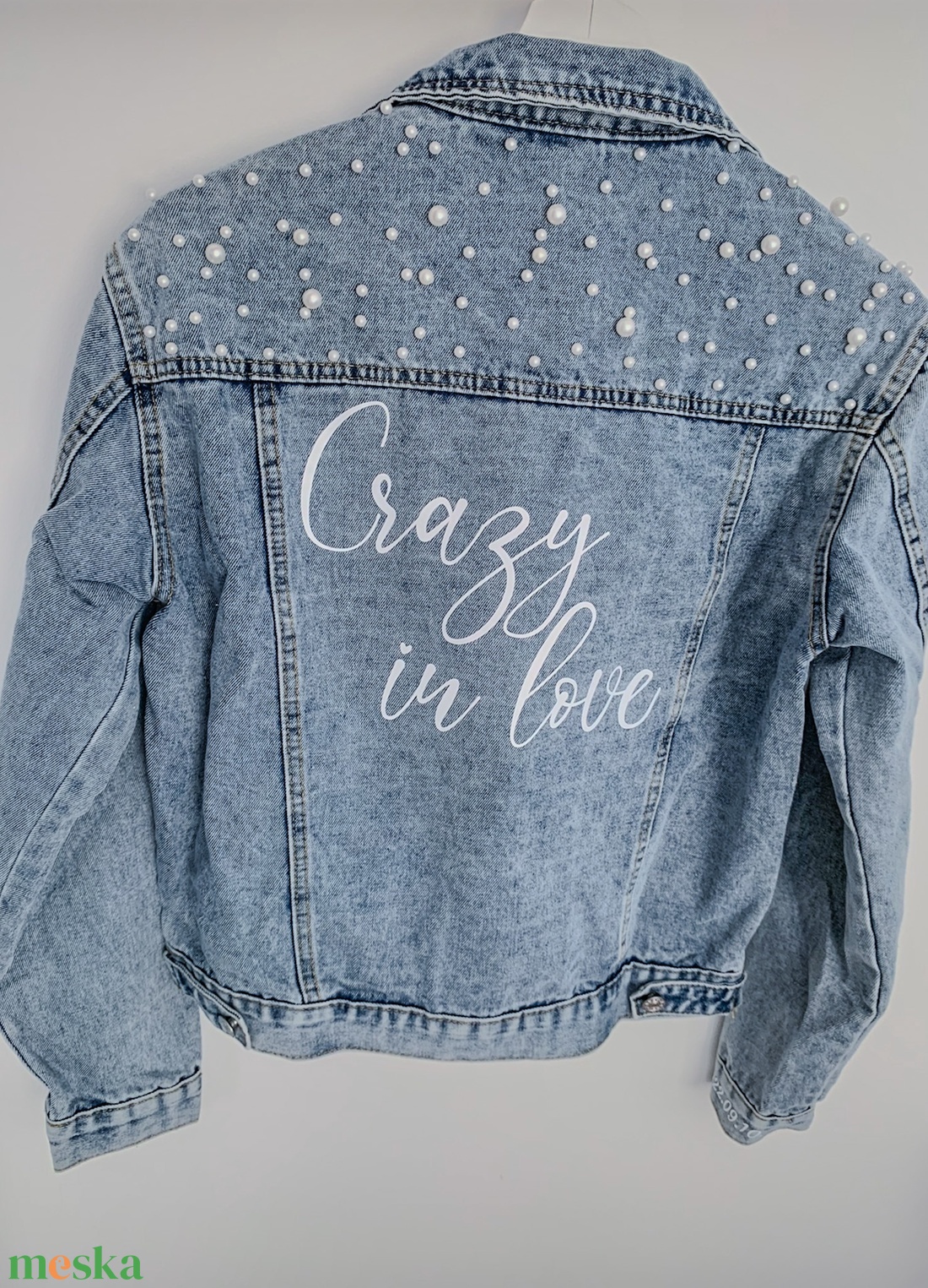 Crazy in love esküvői farmerkabát menyasszonyoknak - esküvő - ruha - menyasszonyi ruha - Meska.hu