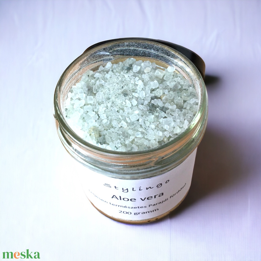 Aloe vera  Parajdi fürdősó - szépségápolás - szappan & fürdés - fürdősó, fürdőgolyó, habfürdő - Meska.hu