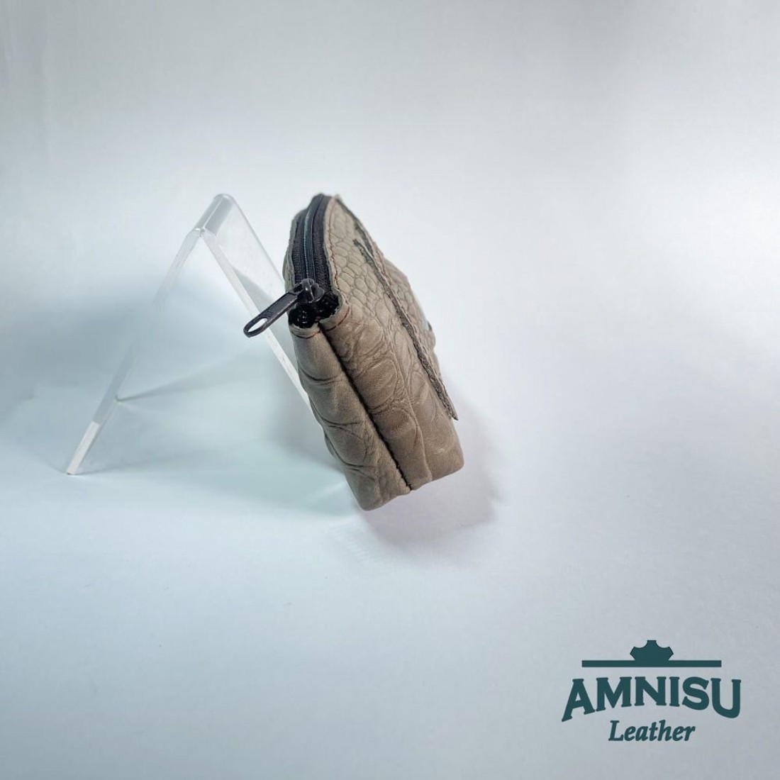 Barna krokkómintás egy cipzáras kulcstartó sárkány szemmel F9008 - táska & tok - kulcstartó & táskadísz - kulcstartó - Meska.hu