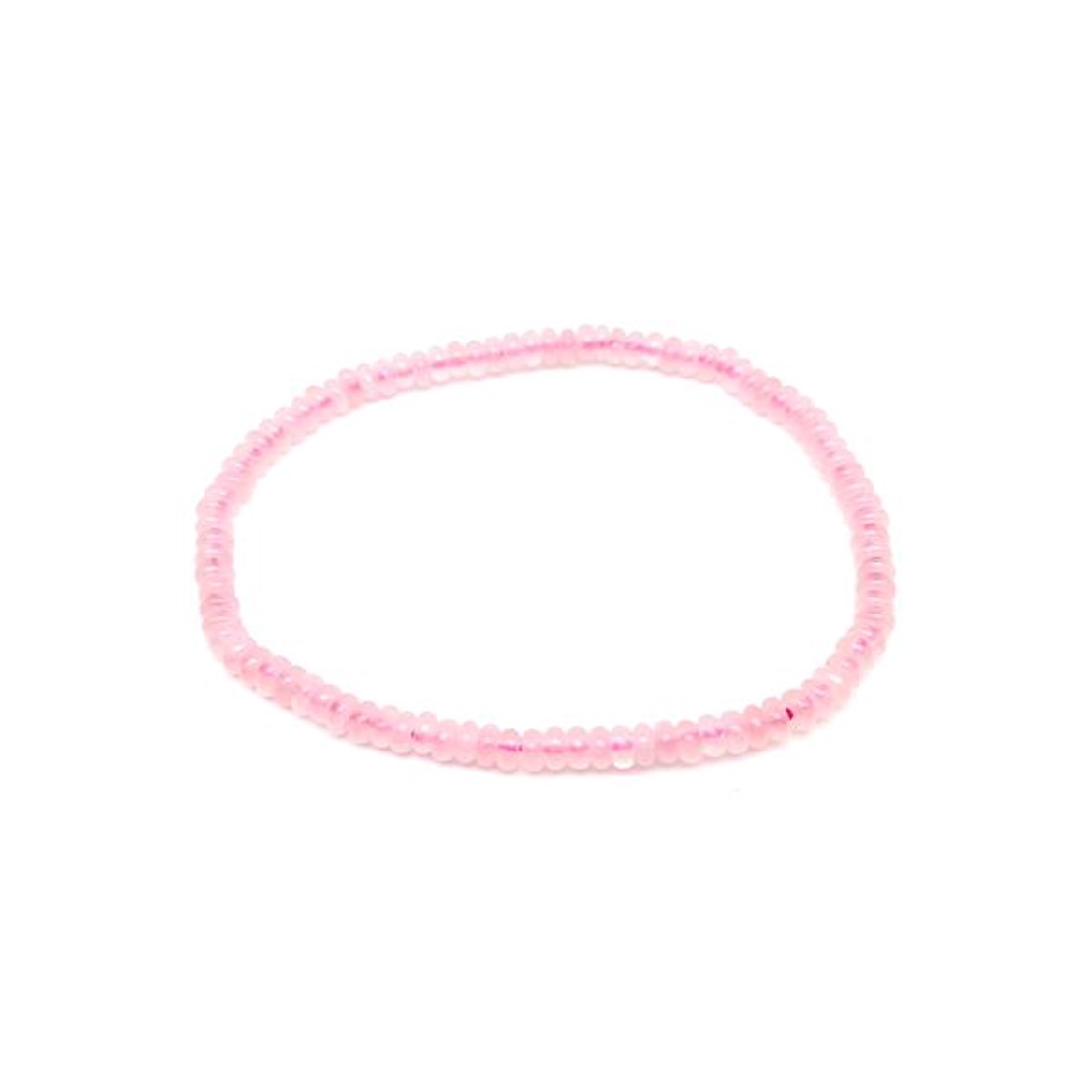 Rózsakvarc korong karkötő 4x2,5mm - ékszer - karkötő - ásványkarkötő - Meska.hu