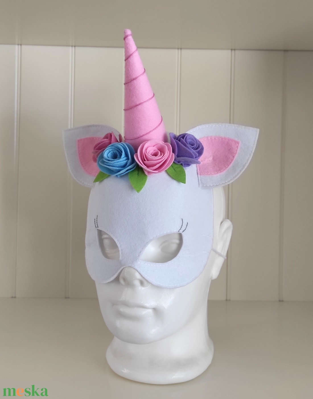 KÉSZLETEN!  Unikornis álarc - fehér - ruha & divat - jelmez & álarc - álarc - Meska.hu