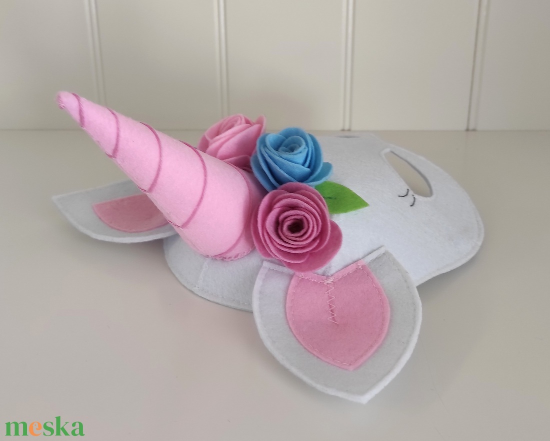 KÉSZLETEN!  Unikornis álarc - fehér - ruha & divat - jelmez & álarc - álarc - Meska.hu