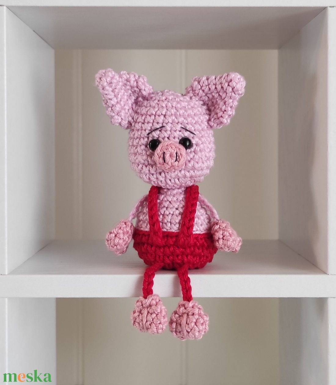 KÉSZLETEN!  Késztermék! Amigurumi ujjbáb - Marci a kismalac - játék & sport - bábok - ujjbáb - Meska.hu