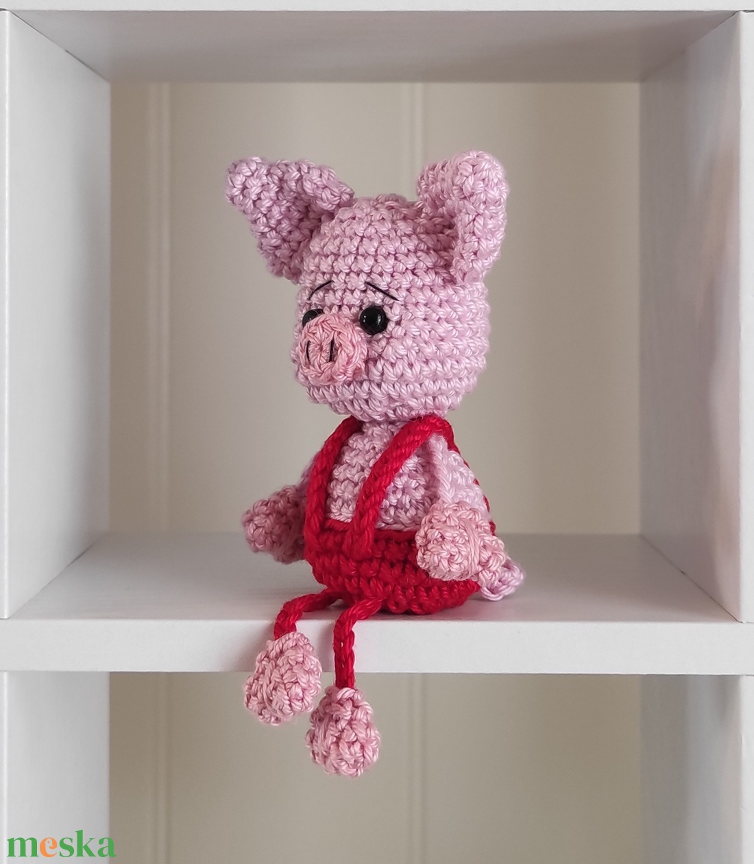 KÉSZLETEN!  Késztermék! Amigurumi ujjbáb - Marci a kismalac - játék & sport - bábok - ujjbáb - Meska.hu