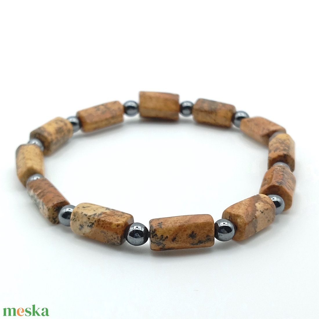 Tájképjáspis - Hematit karkötő - ékszer - karkötő - ásványkarkötő - Meska.hu