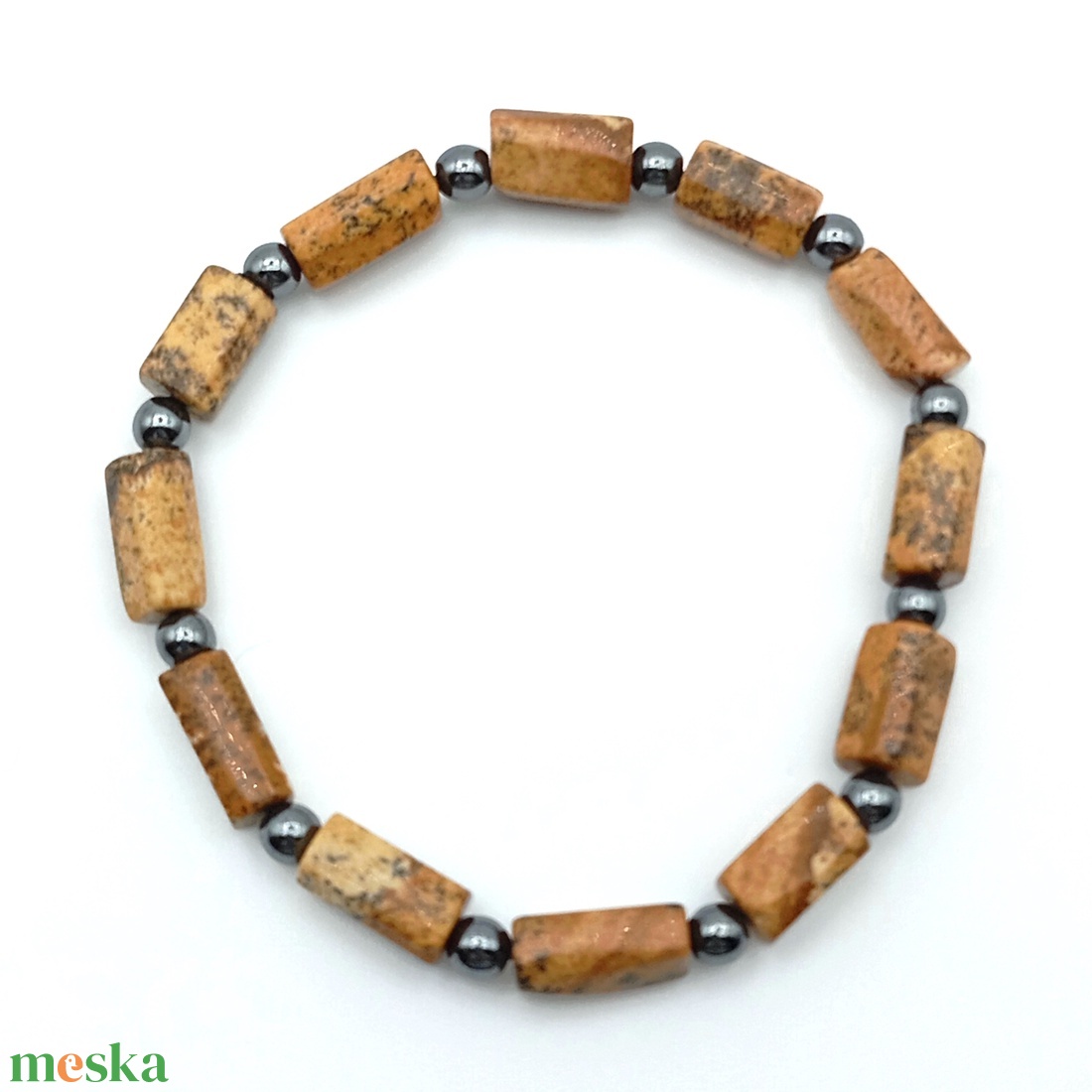 Tájképjáspis - Hematit karkötő - ékszer - karkötő - ásványkarkötő - Meska.hu