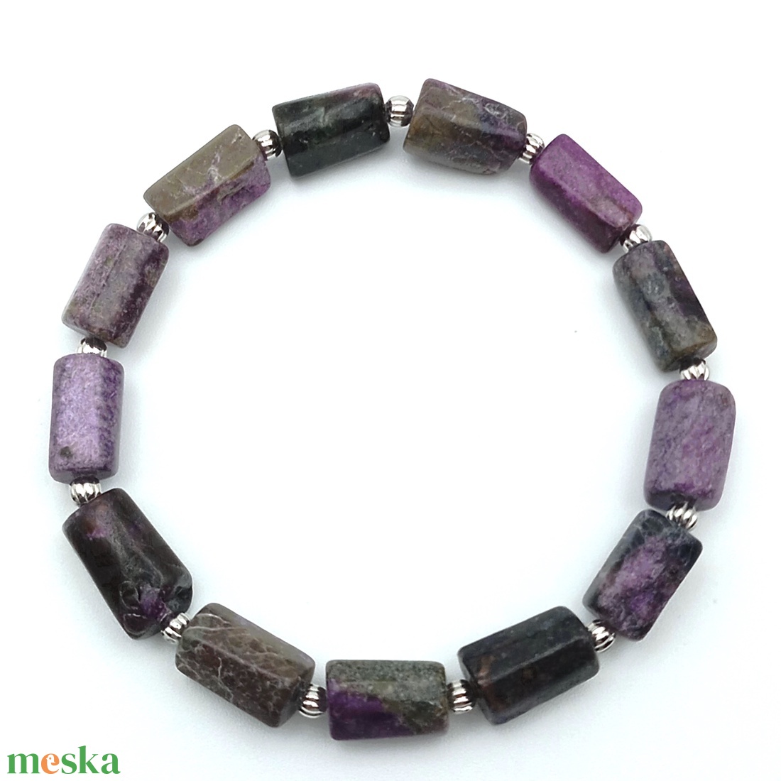 Eudialit hasáb karkötő - ékszer - karkötő - ásványkarkötő - Meska.hu