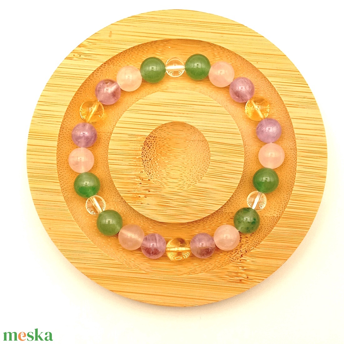 Pasztell színű ásványkarkötő - ékszer - karkötő - ásványkarkötő - Meska.hu